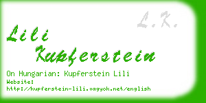 lili kupferstein business card